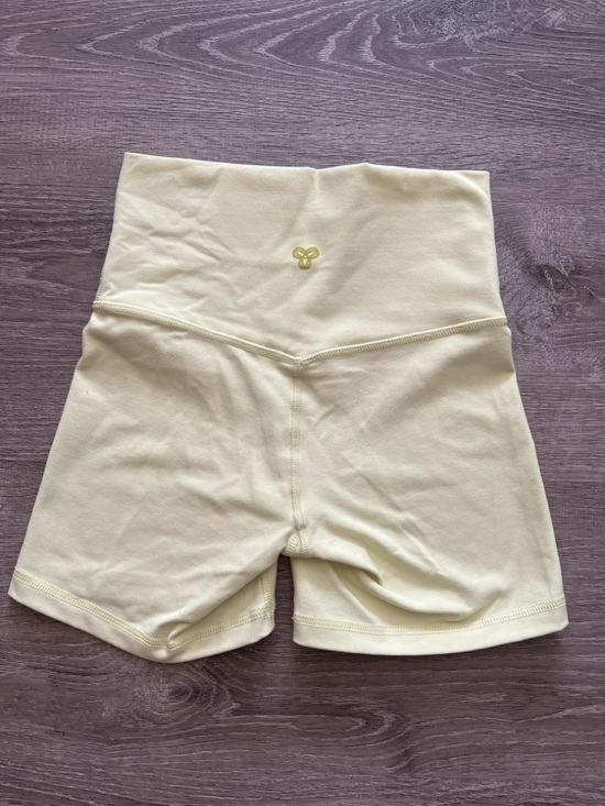 High-Waist Women's TNA Yellow Biker Shorts - Picture 3 of 7